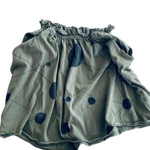 Barn Of Monkeys girls green geometric print jersey paper bag skirt size 14